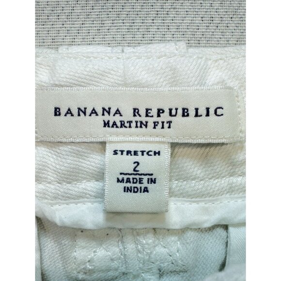 Banana Republic Womens Martin Fit Chino Shorts Size 2 White Summer Casual Pocket - Picture 2 of 12